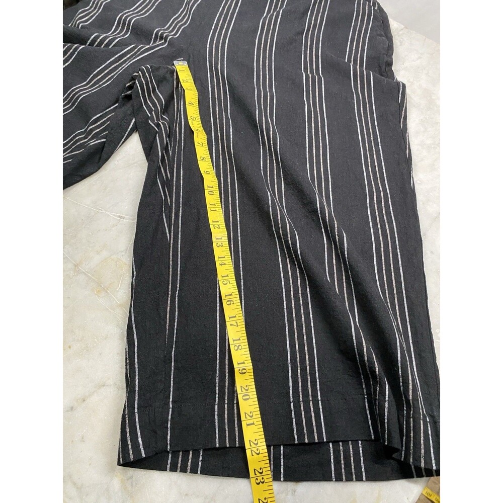 Torrid Linen Blend Capris Women’s 18 Black Pockets Elastic Waist - Picture 6 of 10